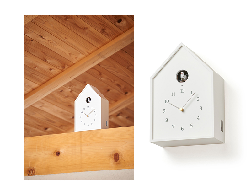 〔レムノス〕バードハウス クロック ホワイト