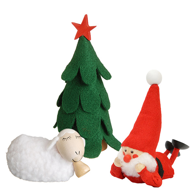 〔ノルディカ〕寝転がるサンタ・白羊・ツリーRED