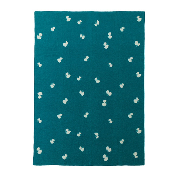 〔クリッパン〕 CHOUCHO ラムウール シングルブランケット ブルーグリーン