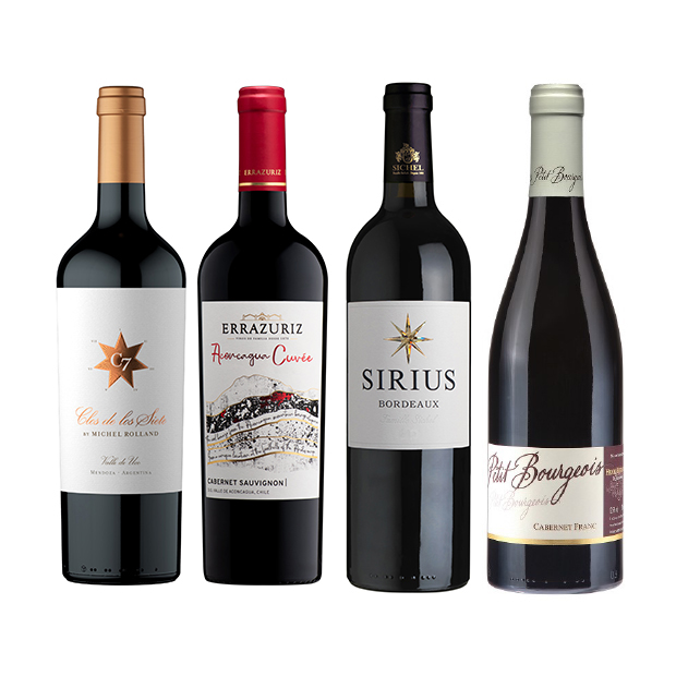 〔JALUX〕JALラウンジ採用銘柄 世界の赤ワイン 4本セット