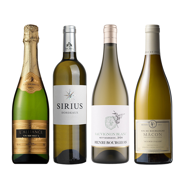 〔JALUX〕JALラウンジ採用銘柄 泡・白ワイン 4本セット