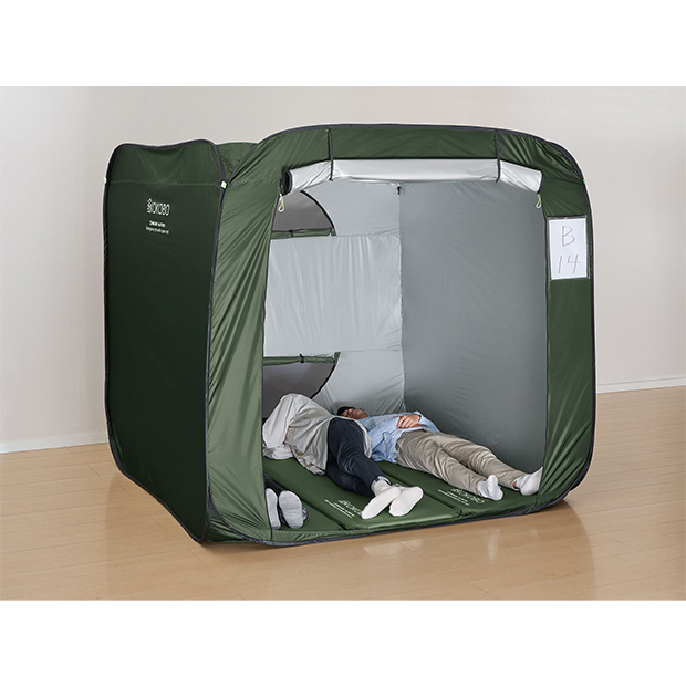 屋根が開く防災テント