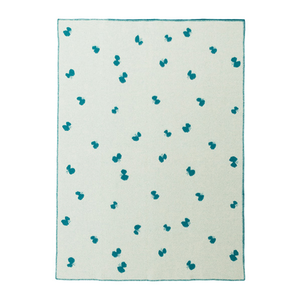 〔クリッパン〕 CHOUCHO ラムウール シングルブランケット ブルーグリーン