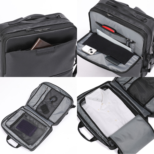 〔BERMAS〕DULITE FLEX 3wayリュックEX6cm サフィアーノブラック(メーカー希望小売価格:税込28,600円)