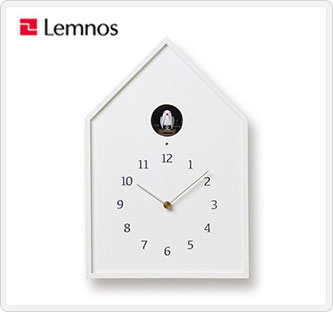 〔レムノス〕バードハウス クロック ホワイト