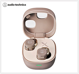 〔オーディオテクニカ〕ワイヤレスイヤホン カフェラテ