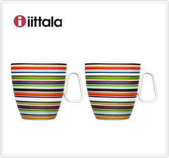 〔イッタラ〕オリゴ マグカップ(ハンドル付) オレンジ ペア