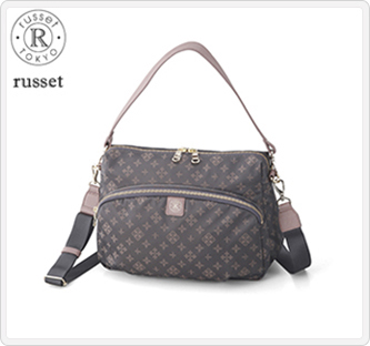 〔ラシット〕2WAYショルダーバッグ グレーピンク