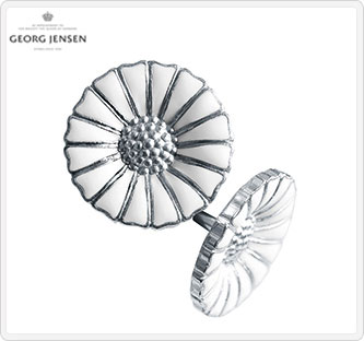 〔ジョージ ジェンセン〕DAISY ピアス シルバー/ホワイトエナメル