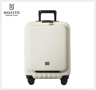 〔ミレスト〕フロントポケット キャリーキャビンサイズ ホワイト