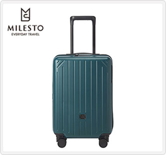 〔MILESTO〕拡張式キャリー キャビンサイズ サイドストッパー ボトルグリーン