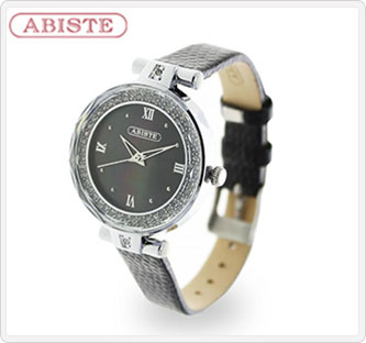 〔ABISTE〕ラウンドクリスタルウォッチ