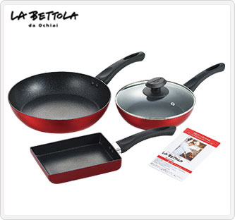 〔ラ・ベットラ〕落合務 IH対応マーブルフッ素フライパンセット