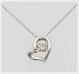 Pt ダイヤ ハートプチネックレス