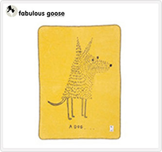 〔ファブラスグース〕ブランケットL ア・ドッグ イエロー/グレー