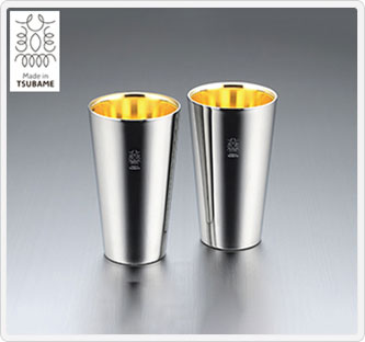 〔Made in TSUBAME〕金の贅 18-8ステンレスW構造タンブラー2PC(内面24金メッキ)