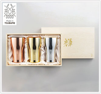 〔Made in TSUBAME〕輝 純銅ビアタンブラー 金・銀・銅3pc