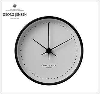 〔ジョージ ジェンセン〕KOPPELコッペル クロック(Φ22cm)ブラック