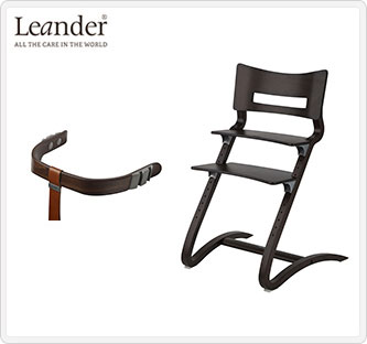 〔リエンダー〕ハイチェア&セーフティーバーセット(ウォルナット)