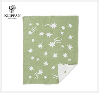 〔クリッパンby Camilla Lundsten〕SHOOTING STAR ライトコットンブランケット ミニ セージグリーン