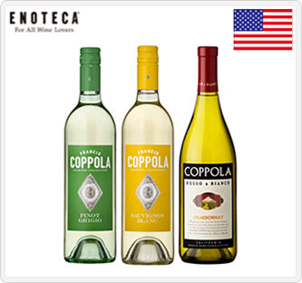 〔エノテカ〕エレガントなカルフォルニア白ワイン コッポラ3本セット