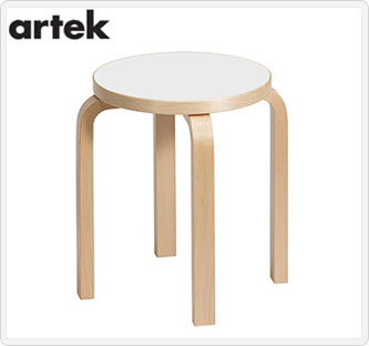 〔アルテック〕スツール E60 4本脚(ホワイトラミネート)