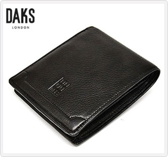 〔ダックス〕二つ折財布 ブラック(DP21214) (父の日用)