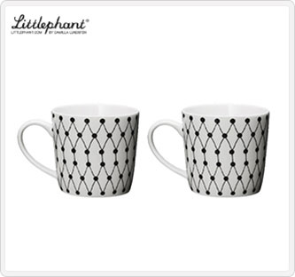 〔リトルファント〕NETマグカップ 同色ペアセット(ホワイト×2)