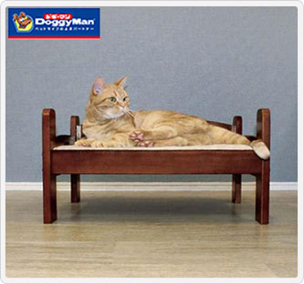 〔ドギーマンハヤシ〕ウッディースタイル くつろぎキャットベッド