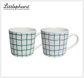 〔リトルファント〕Serve マグカップ ブルー&グリーン ペアセット
