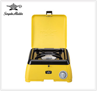 〔センゴクアラジン〕ポータブルガスカセットコンロ kama-do(イエロー)