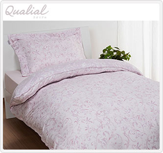 〔西川 クオリアル〕掛けふとんカバー+ピロケース ピンク