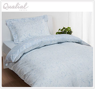 〔西川 クオリアル〕掛けふとんカバー+ピロケース ブルー