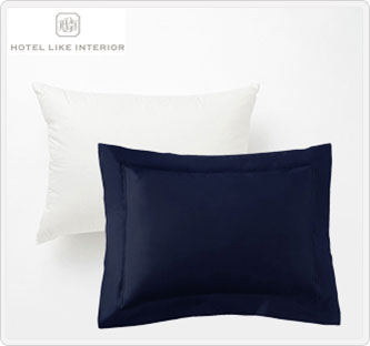 〔ホテルライクインテリア〕トラベルダウンピロー 30×40cm+クッションカバー ブドワール ネイビー 400TC コットンサテン
