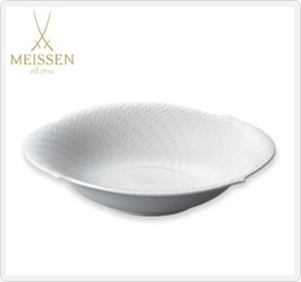 〔マイセン〕波の戯れ ホワイト サラダディッシュ