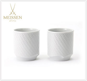 〔マイセン〕波の戯れホワイトペアスモールタンブラー