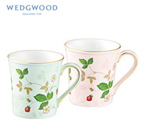 〔ウェッジウッド〕ワイルドストロベリー パステル ペアマグ