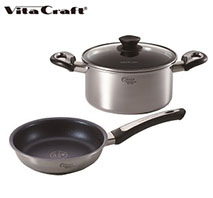 〔ビタクラフト〕オリビア両手鍋フライパンセット