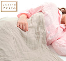 〔ウチノ〕マシュマロガーゼ スロー200×140cm ベージュ