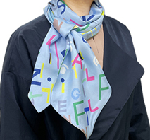 〔JALオリジナル〕リバーシブルストール　ブルー/イエロー