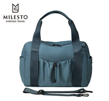 〔ミレスト〕ボストンバッグ　ブルーグリーン