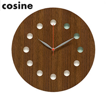 〔コサイン〕掛け時計（ウォルナット）