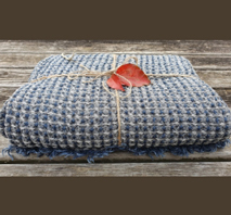 〔JURGA〕リトアニアリネン　ワッフルブランケット　ブルーグレイ