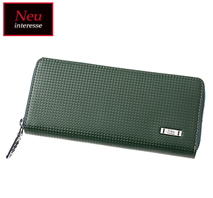 〔ノイインテレッセ〕ラウンドファスナーハニーセル長財布 グリーン