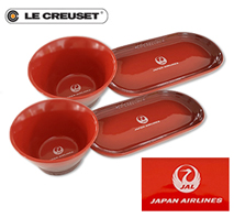 〔ル・クルーゼ〕JALオリジナル ネオ・ボール（M）＋ネオ・オブロング・プレート セット
