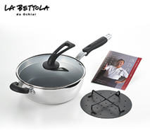 〔ラ・ベットラ〕落合務 深型ボイルパン26cm(ミートプレス付き)