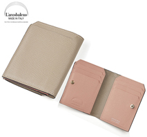 〔ラルコバレーノ〕スマートカードウォレット ベージュ×ピンク