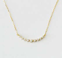 K18YG ダイヤ ラインネックレス（0.10ct）