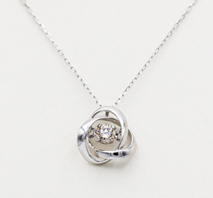 Pt メビウスホイール　ダイヤ ネックレス