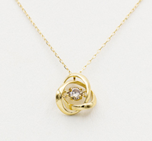 K18YG メビウスホイール　ダイヤ ネックレス